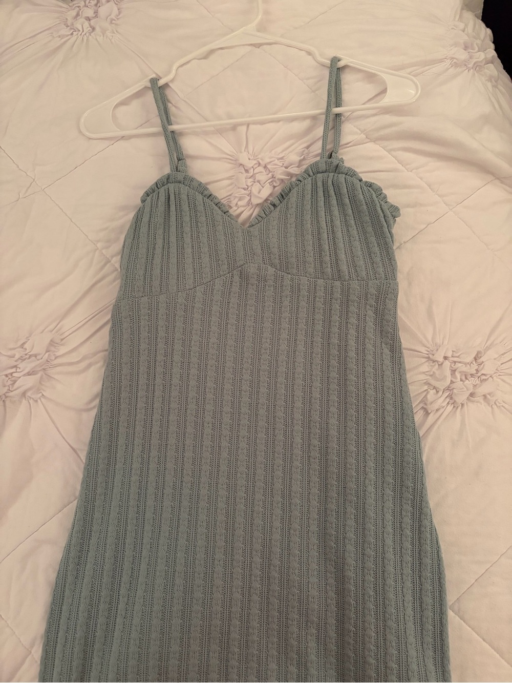 Sleeveless Knit Cami Dress - Light Blue